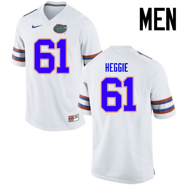 Men's NCAA Florida Gators Brett Heggie #61 Stitched Authentic Nike White College Football Jersey ZCR3165KN